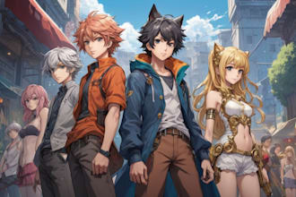 draw anime and game style characters art