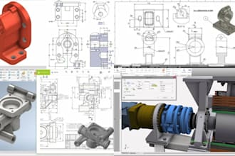 create 3d model and 2d drawing in autodesk inventor solidworks fusion380 creocad