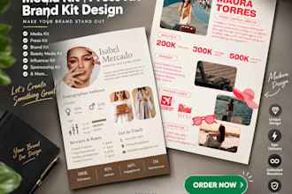 design a professional media kit epk press kit for influencer