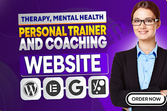 design therapy website, mental health, personal trainer and coaching website