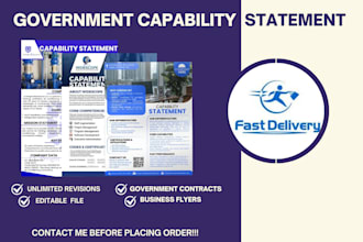 create a winning government capability statement for federal contracts in 6hours