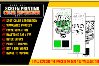 do screen printing color separation spot color simulated process halftone