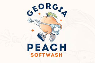 design peach soft wash hand drawn logo