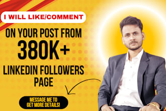 promote your post on 380k highly active followers linkedin page