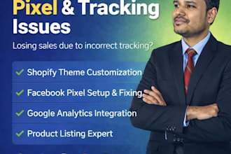 shopify customization and pixel setup, product listing