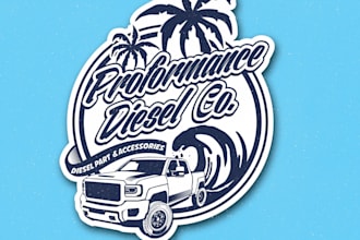 design awesome diesel stickers logo