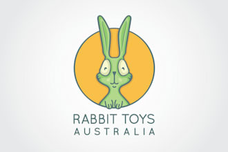 design unique rabbit toys logo