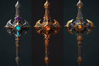 draw fantasy dnd weapon art for your game