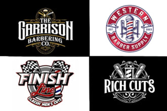 do barber shop or hair stylist salon business logo design
