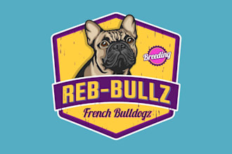 design french bull dog breeder logo