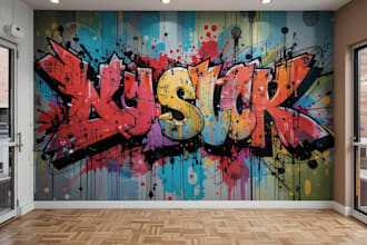create graffiti pop art canvas designs and murals