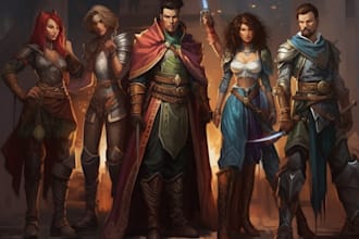 draw your dnd character, dnd party and fantasy character