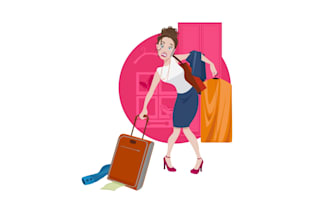 design single fun illustration demonstrate plight busy stylish working logo