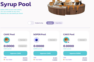 fork pancakeswap, uniswap, staking, liquidity, farm pool, crypto wallet app