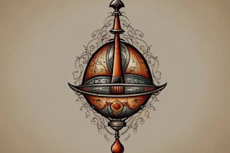 create any design in old school tattoo style