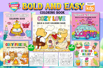 create cozy bold and easy coloring book pages kids and adults for amazon kdp