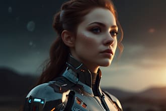 design stunning sci fi portrait art