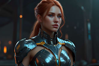 create fantasy, sci fi, character with hyperrealistic style