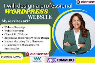 revamp redesign wordpress website, divi builder, astra, elementor website