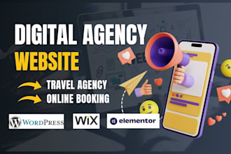 design digital marketing agency website, booking website, travel agency website