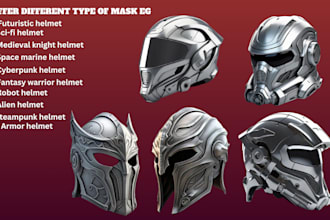create a 3d model of helmet or 3d mask for 3d printing