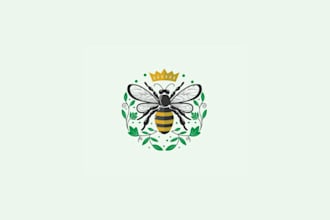 do honey bee, pollination, floral, nature, organic, bee, vibrant and sweet logo
