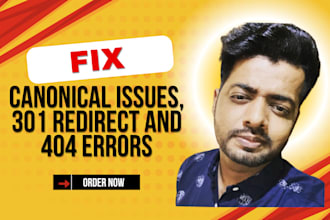 fix 301 redirect, 404, gsc errors, indexing issues and canonical issues