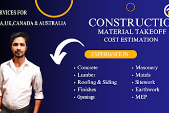 do material and quantity takeoff including cost estimation