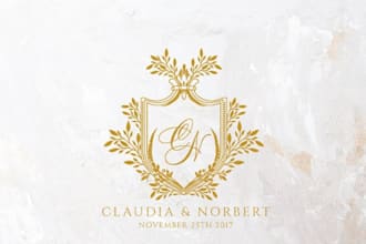 make animate wedding monogram logo for you