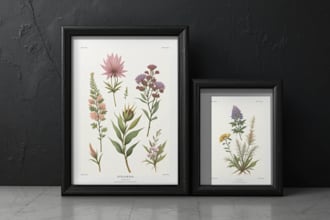create your botanical, floral and retro illustration arts