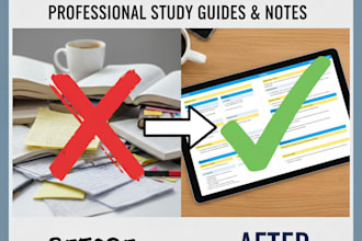 make detailed study guide and notes for your courses