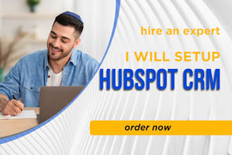 setup hubspot crm website, hubspot landing page, email marketing and workflow