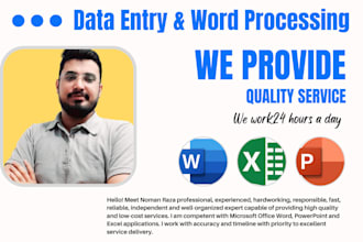 do professional data enty, word processing and copy paste