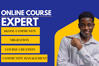 setup skool online course and skool community management