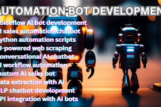 build voiceflow ai bot, ai salesbot webapp, ai automation, python bot, web scrap
