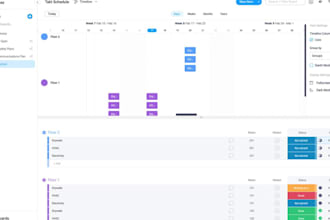 do task setup project timeline budget tracking scheduling automation board setup