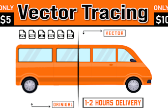 provide vector tracing, outline tracing, recreation edit and image redesign logo