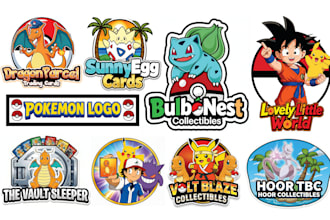create pokemon logo, trading card art, banner, and fakemon branding