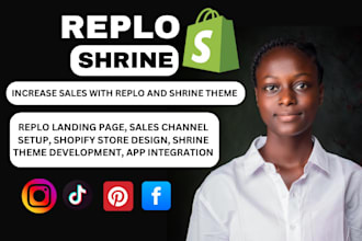 design shopify store using shrine theme, replo, shopify page design using replo