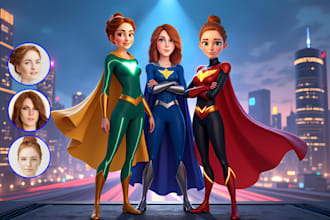 customize your group or family portrait in disney style