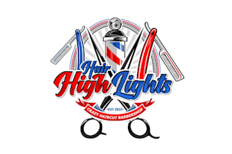 create graceful and fantastic barbershop logo  design