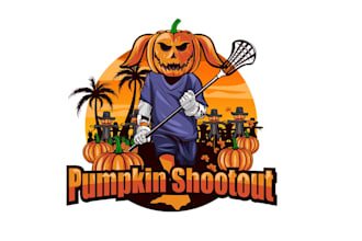 create attractive and imagination lacrosse and pumpkin logo design