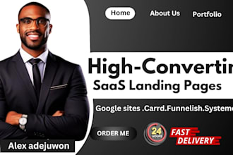 saas landing page google sites systeme io sales funnel one page website