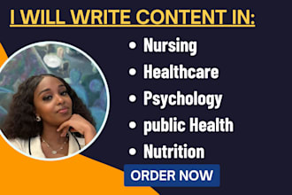 write quality articles in nursing, medicine, pharmacy and public health