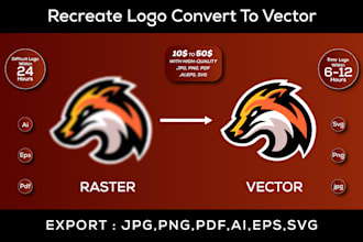 recreate, remake, redraw, modify, change, vectorize your logo or image