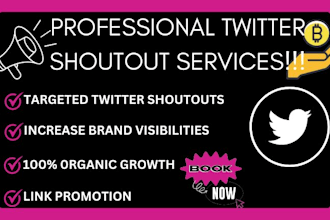 promote your website link and twitter shoutout, crypto promotion, organic growth