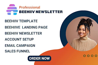 setup beehiiv account, newsletter, landing page and email templates