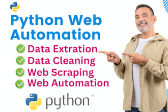 do web automation,web scraping,web bot,data scrapper,web crawler,python,selenium