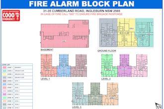 create zone or fire alarm block plan for your building