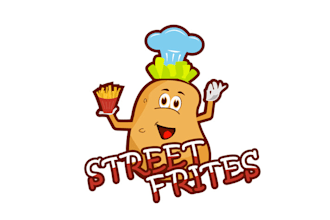 make modern food truck chef street frites logo